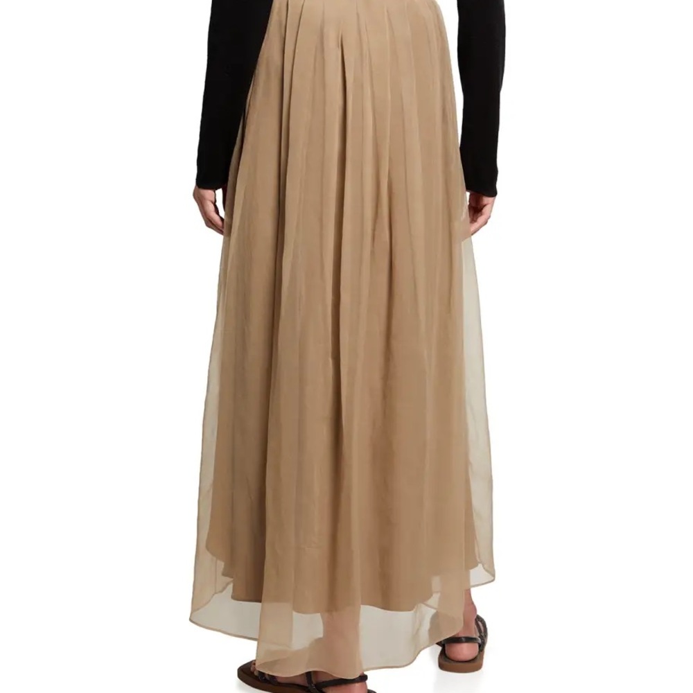 Brunello Cucinelli Belted Crispy Silk Skirt - Picture 2 of 6